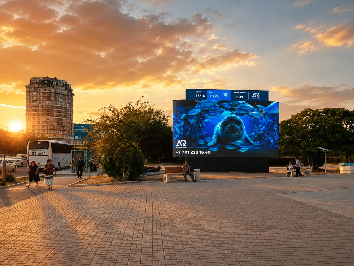 Наружная реклама в Актау: Megaboard · 12-й мкр, Церемониальная площадь